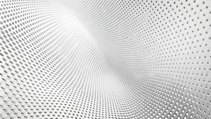 3D abstract monochrome background with dots pattern modern design, technology theme, dimensional dotted flow in perspective, big data, nanotechnology. Futuristic motion dots perspective backdrop