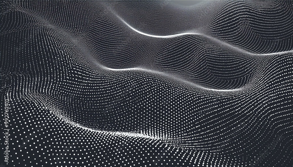 Poster 3d abstract monochrome background with dots pattern modern design, technology theme, dimensional dot