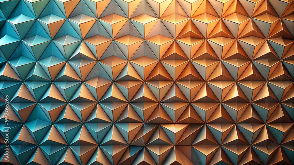 Poster 3d square background texture with low-poly triangular surface. abstract triangle with white backgrou
