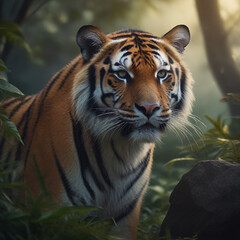 Obraz premium Beautiful imaginary tiger picture for wallpaper or wall frame
