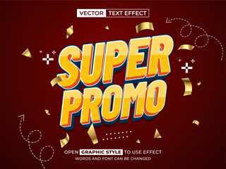 super promo editable text, font effect, 3d text for title