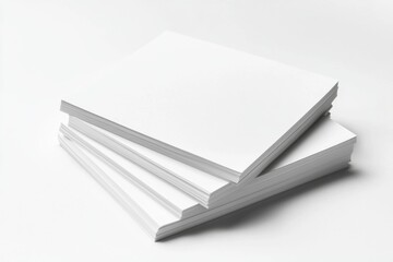 Blank A4 Stacked Paper Mockup isolated created with Generative AI