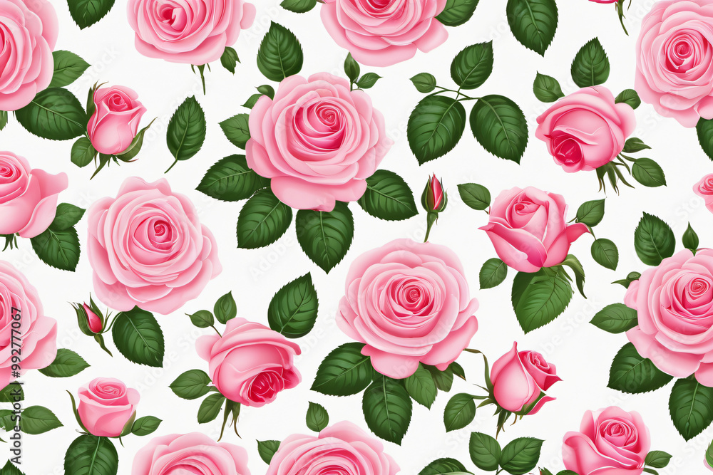 Canvas Prints seamless pattern with roses