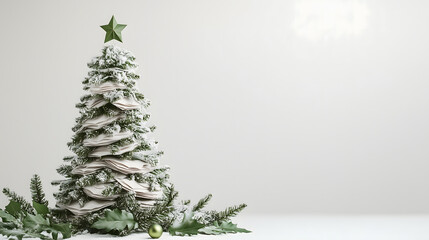 Minimalist Whitewashed Wooden Christmas Tree