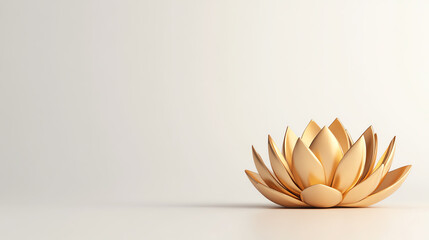 A beautifully crafted wooden lotus flower sits elegantly on a white background, symbolizing purity, tranquility, and spiritual awakening.