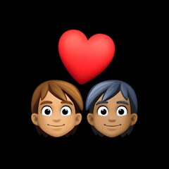Love Emoji: Two Characters with a Heart Symbol