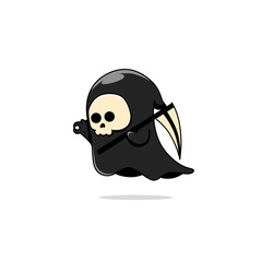 Funny cartoon ghost skull 
For halloween decorations 