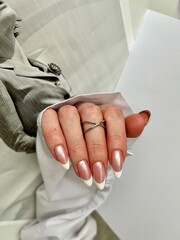 beautiful manicure in French style