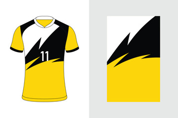 Fabric textile design for Sport t-shirt, Soccer jersey mockup for football club.