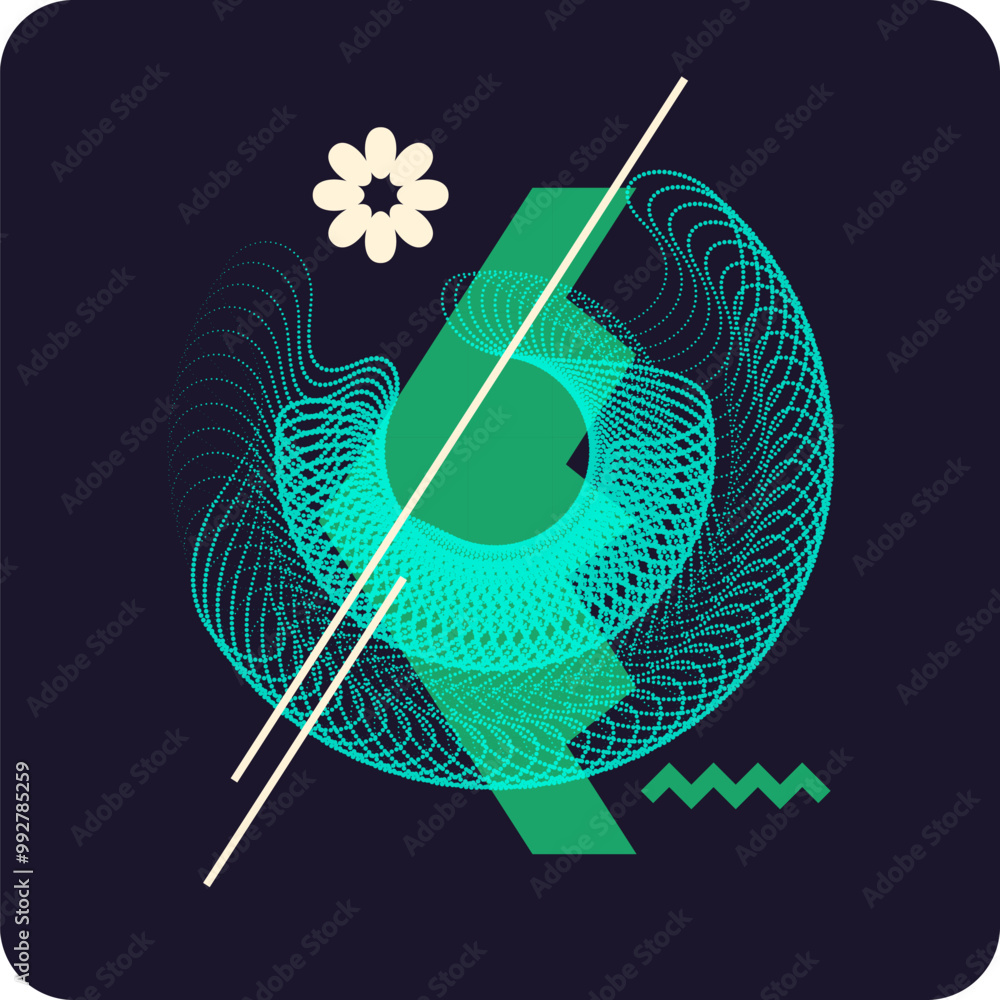 Poster simple geometric elements form a composition of shapes. abstract background for the design.