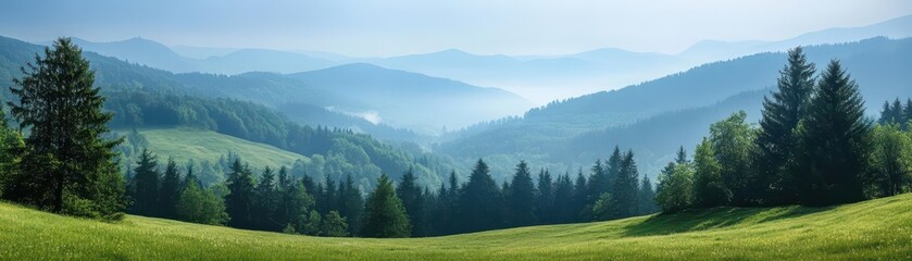 Fototapeta premium Ecological balance restored in mountain regions, mountain restoration, habitat protection