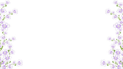 Abstract banner frame background. Purple flowers background vector illustration,Blossom plants, branches,art print for beauty, fashion and natural products,card,paper,present, event,slide,banner.