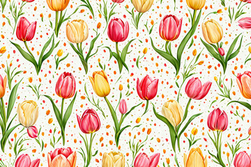 Obraz premium seamless pattern with tulips