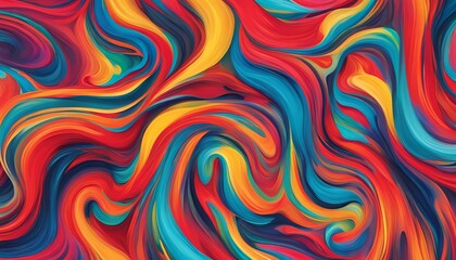 重なり合うカラフルなインクの曲線イメージ