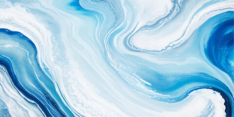 Fototapeta premium abstract soft blue and white abstract water color ocean wave texture background .Fluid blue ocean wave layer Tsunami wave background in flat cartoon style. Big blue tropical water splash. 