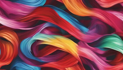 重なり合うカラフルなインクの曲線イメージ