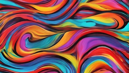 重なり合うカラフルなインクの曲線イメージ