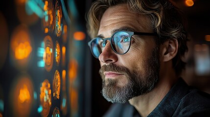 A data scientist uses AI and machine learning to analyze complex datasets, emphasizing technology's impact on business analytics.