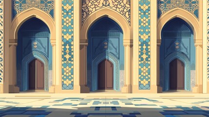 Extensive vector collection showcasing Arabic architectural designs and buildings adorned with captivating geometric patterns.