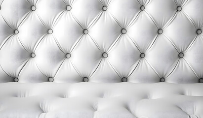Luxury White Leather Upholstery Pattern with Button Tufting