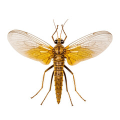Close-Up Of Winged Insect With Transparent Wings On White Background