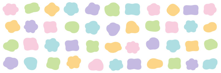 ゆるいフレームのベクターイラストセット。枠、楕円、曲線	