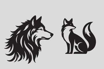 fox logo and vector fox icon.