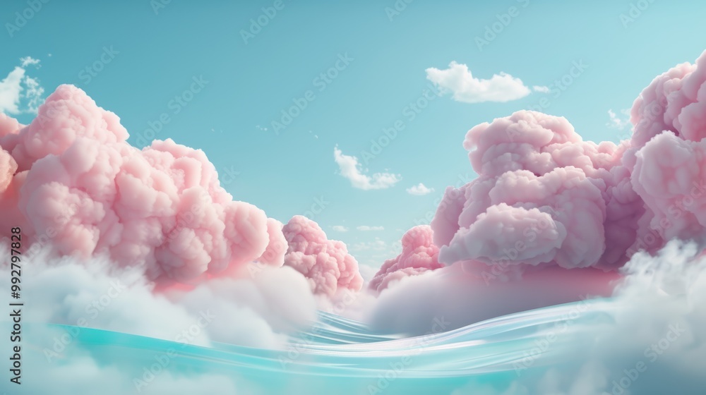 Poster discover the artistry of cloud computing through surreal scenes where connectivity lines merge with 