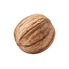 Close-up of a Single Walnut Isolated on Transparent Background, Perfect for Food and Nutrition Concepts