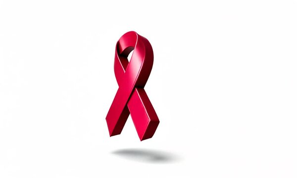 N&oelig;ud rose symbolisant la pr&eacute;vention et la lutte contre le cancer du sein, tournant sur lui-m&ecirc;me, message de sensibilisation et de soutien aux femmes Octobre Rose
