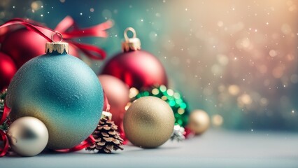 Fototapeta premium Christmas background, bright balls