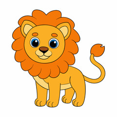 Cute Lion Vector Cartoon