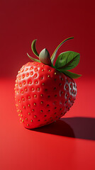 Isolated display of red strawberry