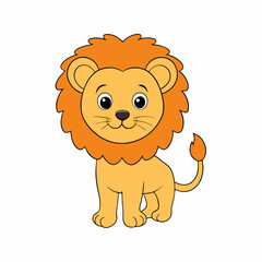 Cute Lion Vector Cartoon