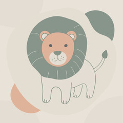 Cute Lion Vector Cartoon