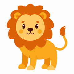 Cute Lion Vector Cartoon