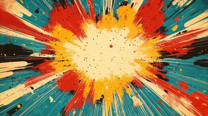 Explosion comic halftone style color background