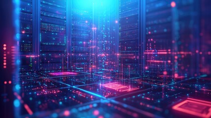 Obraz premium Container orchestration platforms concept within a data center