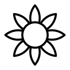 outline flower motif design element, flower icon