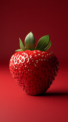 Isolated display of red strawberry