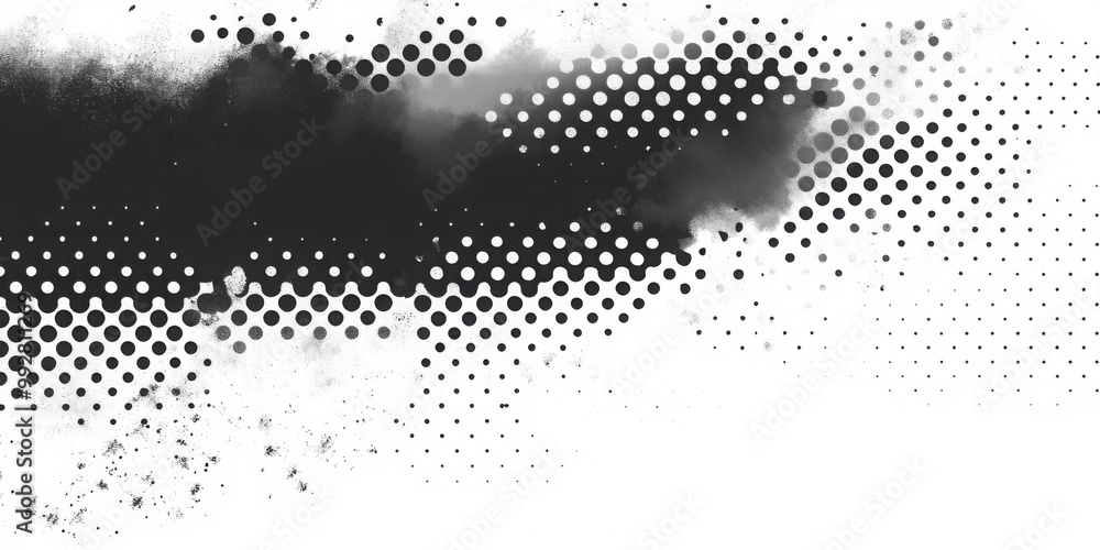 Poster comic book halftone pattern with a dynamic pop art style showcasing bold black and white contrast th