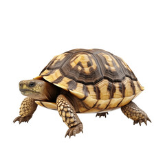 Fototapeta premium Realistic Tortoise Crawling On White Background