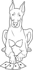 Doberman Poker Poker cards Animal Vector Graphic Art Illustration