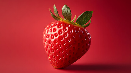 Isolated display of red strawberry