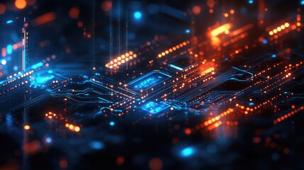 Fototapeta premium Digital abstract background for technological operations and AI