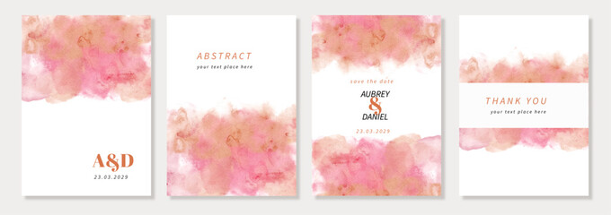 multipurpose card with brown pink abstract watercolor background