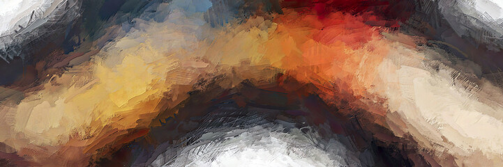 wall mural wave effect illustration abstract brush stroke blended layered shadow dark faded black to white red to beige orange mustard gradient background © zdesignworks