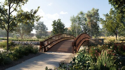 Architectural plan for a bridge renovation project, emphasizing structural enhancements and aesthetic improvements