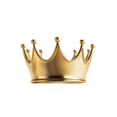Golden Crown Isolated on Transparent Background, Royalty Symbol, Luxurious Gold Crown with Detailed Design, Perfect for Royal Themes and Celebrations
