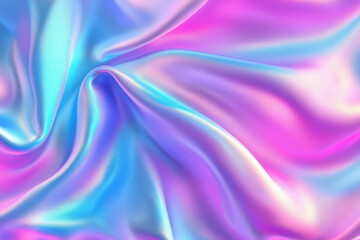 Obraz premium Smooth pink and blue satin fabric flowing and forming abstract shapes